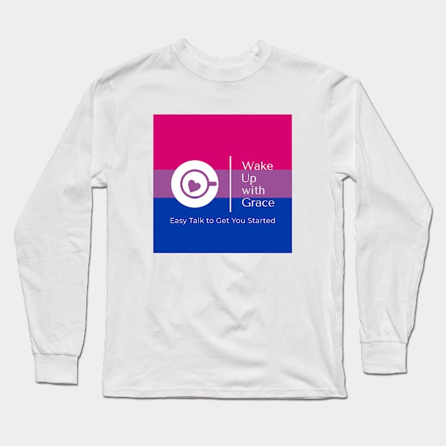 WUWG White Logo_Bi Flag Long Sleeve T-Shirt by Grace's Grove Audio